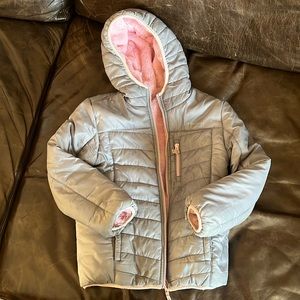 Eddie Bauer reversible fuex fur winter coat.